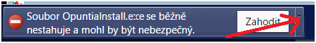 Hlaseni aplikace se nestahuje normalne